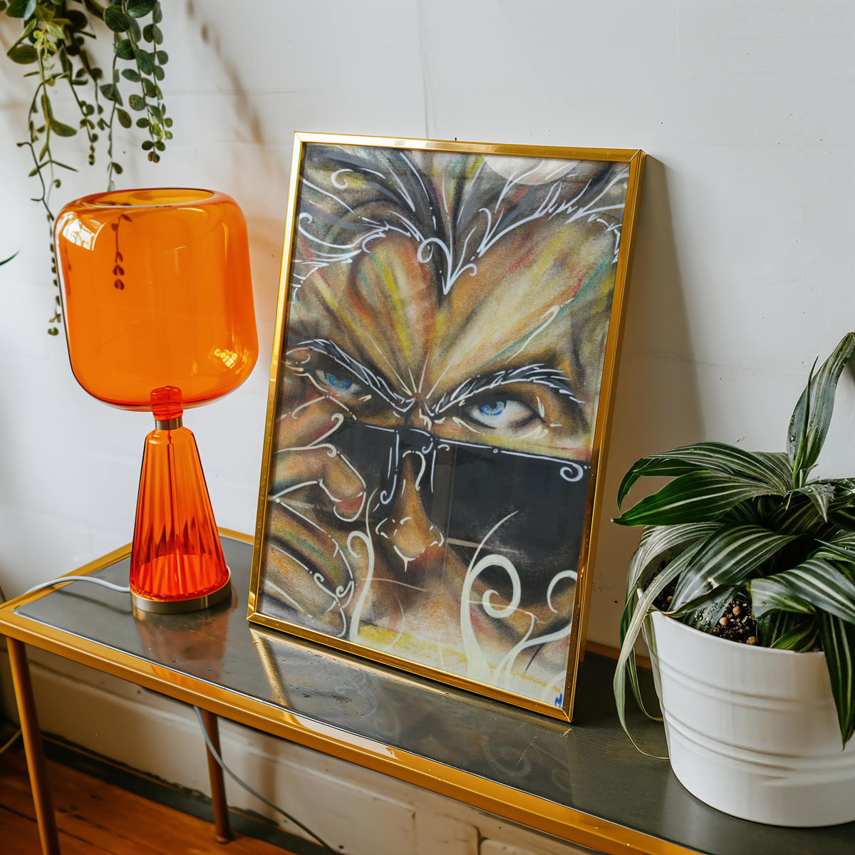 Small Doctor Who art print on a table