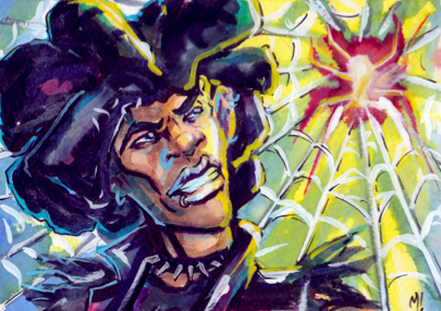 Hobie Brown the Spider Punk, affordable art, small original art by Monty!