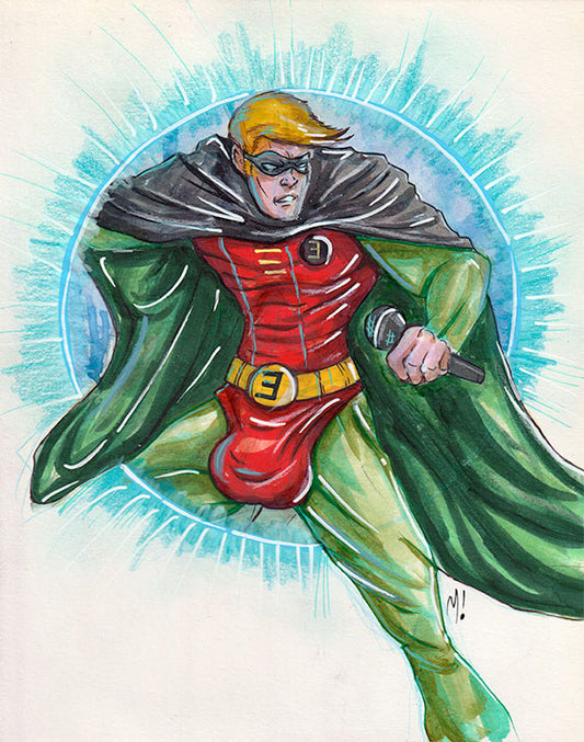 Hip hop art by Monty, original watercolor and marker painting