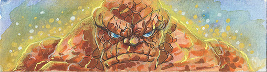 Hand painted bookmark by Monty, Rock Solid original watercolor and ink