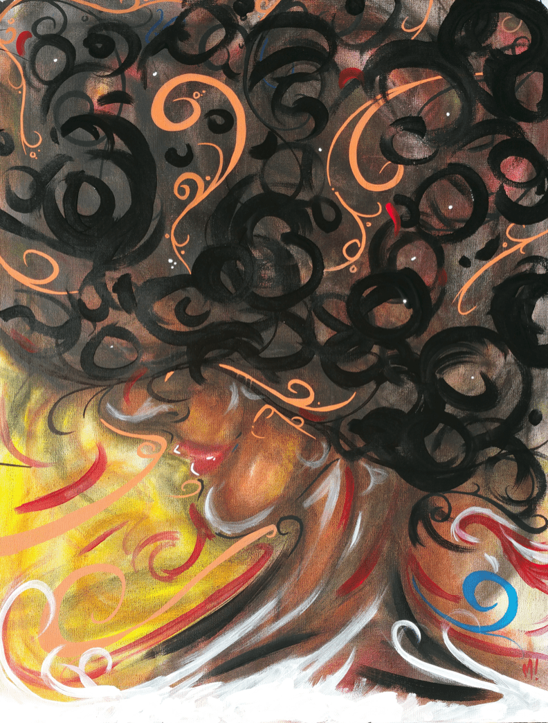 Growth by Monty, natural hair art print of a confident Black woman