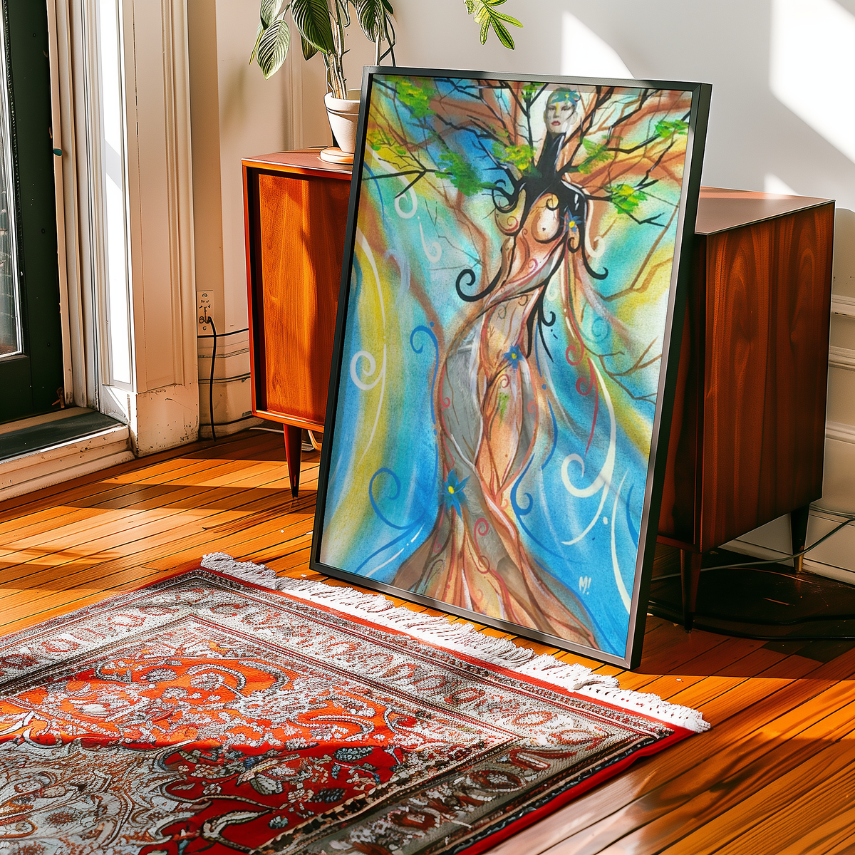 Large framed L'arbre print by Monty, French wall art