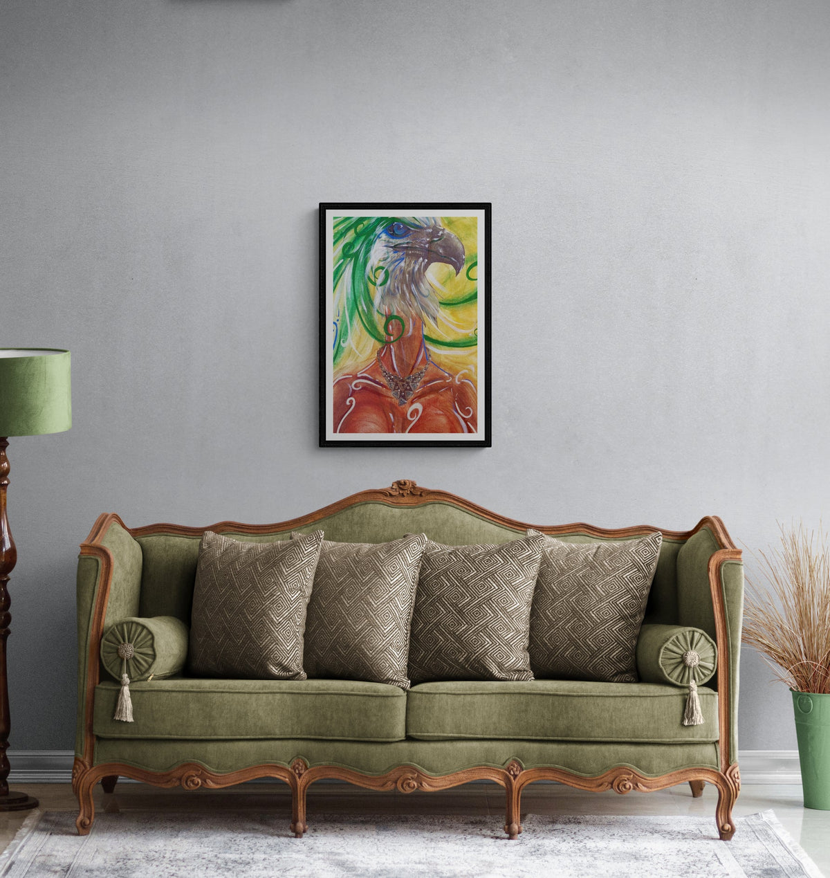 L'oiseau bird woman art print by Monty on archival paper
