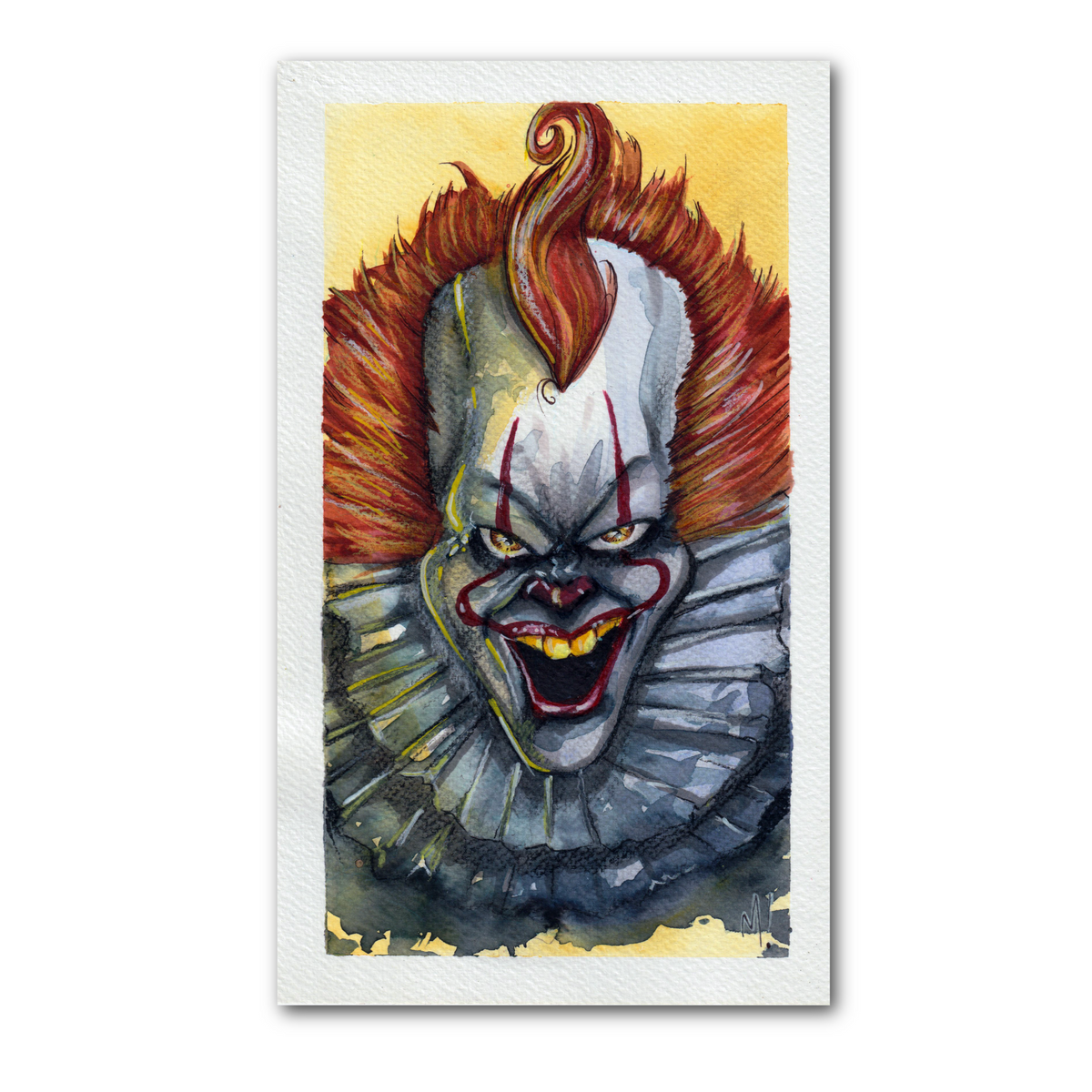 Horror clown showing in full