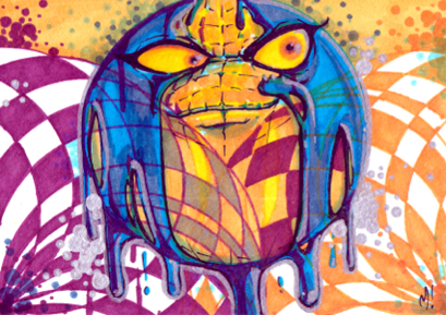 Crazy Ball - original small affordable art by New Orleans Artist Monty! 