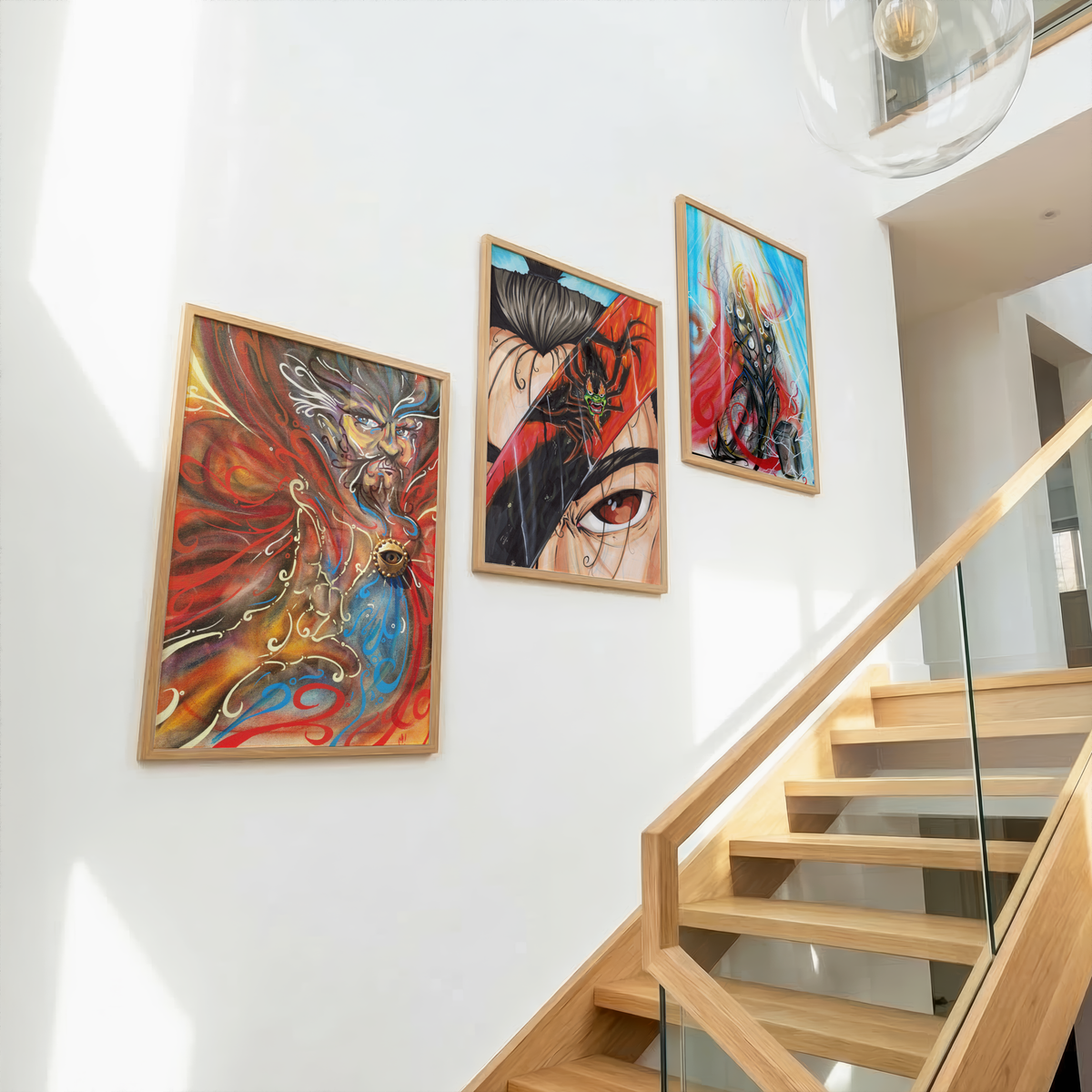 Monty Live Art gallery wall featuring the Pure Evil print