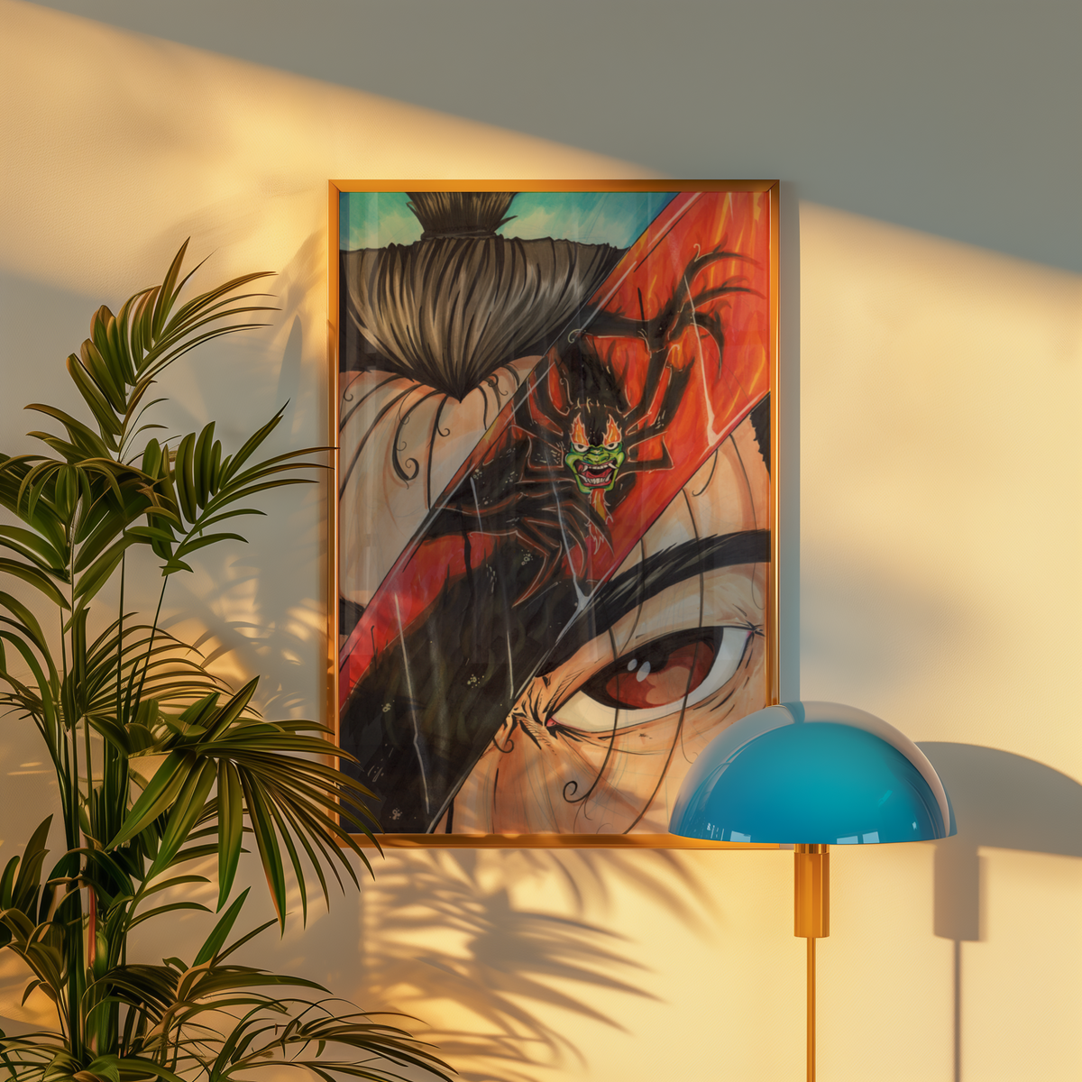 Medium Pure Evil print hanging on a wall