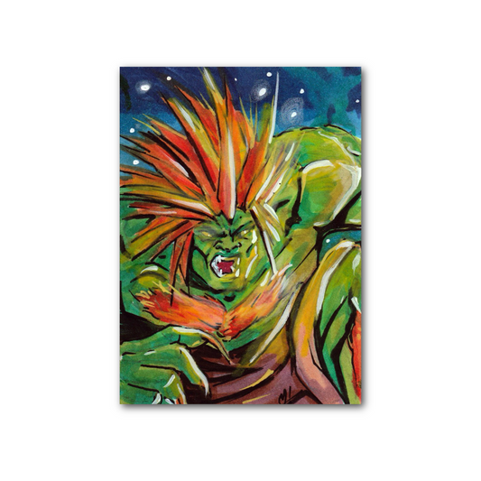 Full scale of Blanka sketch card 