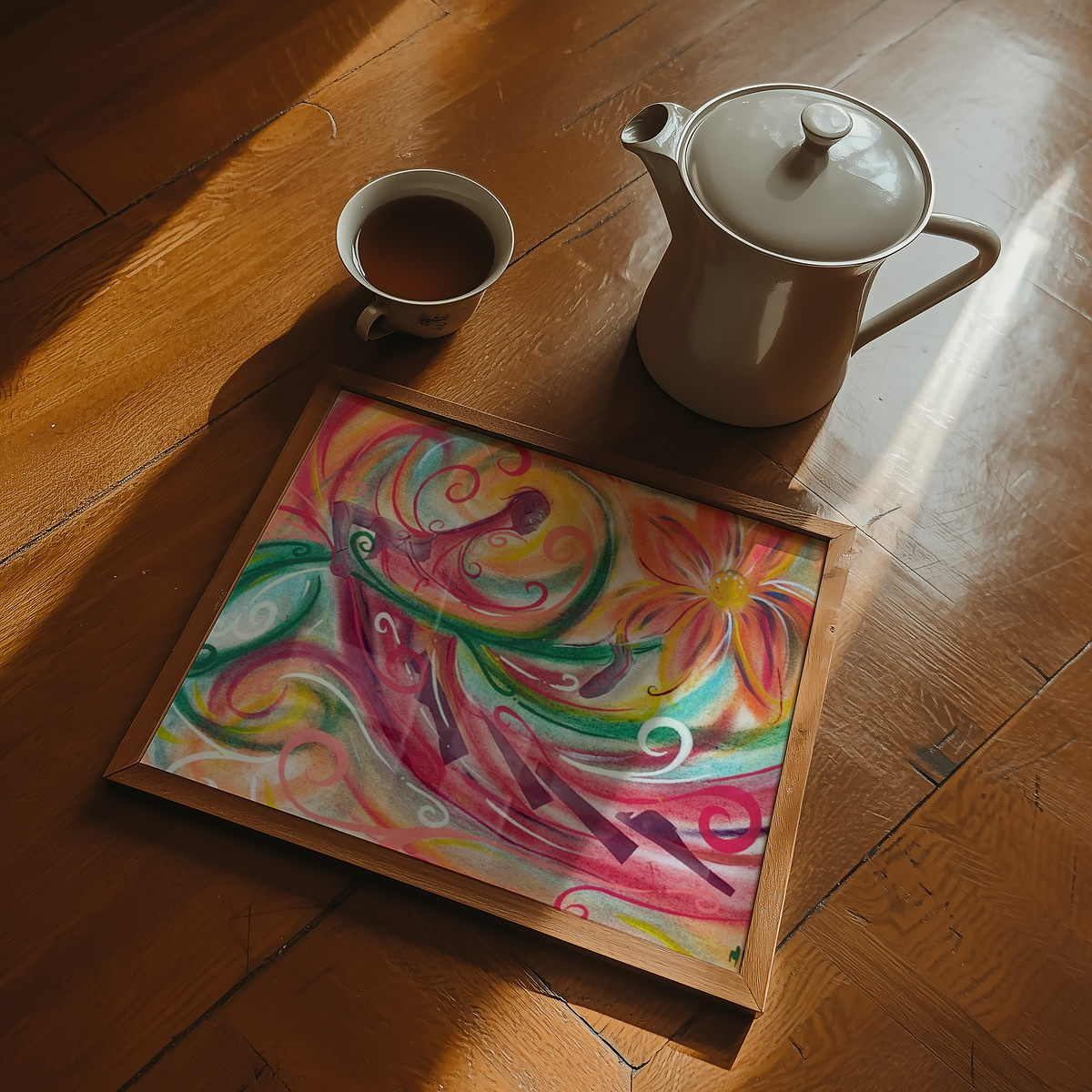 Small Fleur art print by Monty on a table