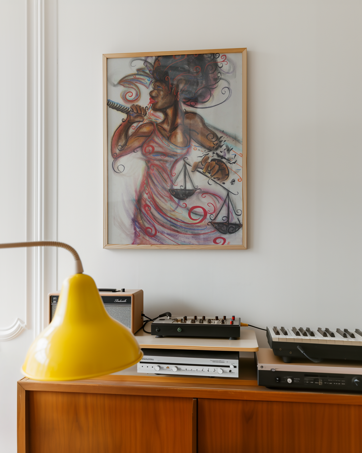 Medium black empowerment art print by Monty