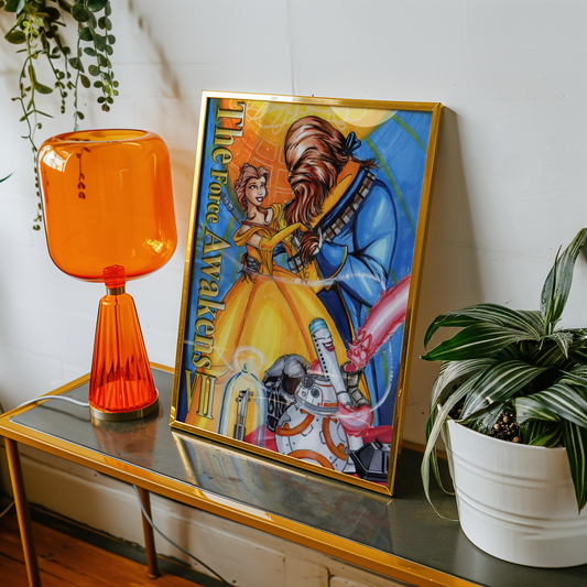 Small Zero Gravity Waltz art print by Monty on a table