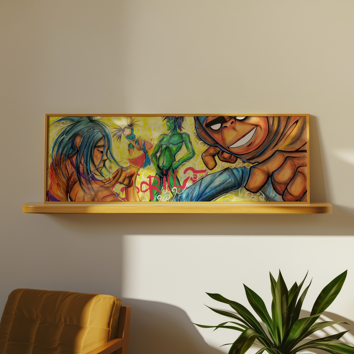Medium cartoon band art print by Monty, tall format