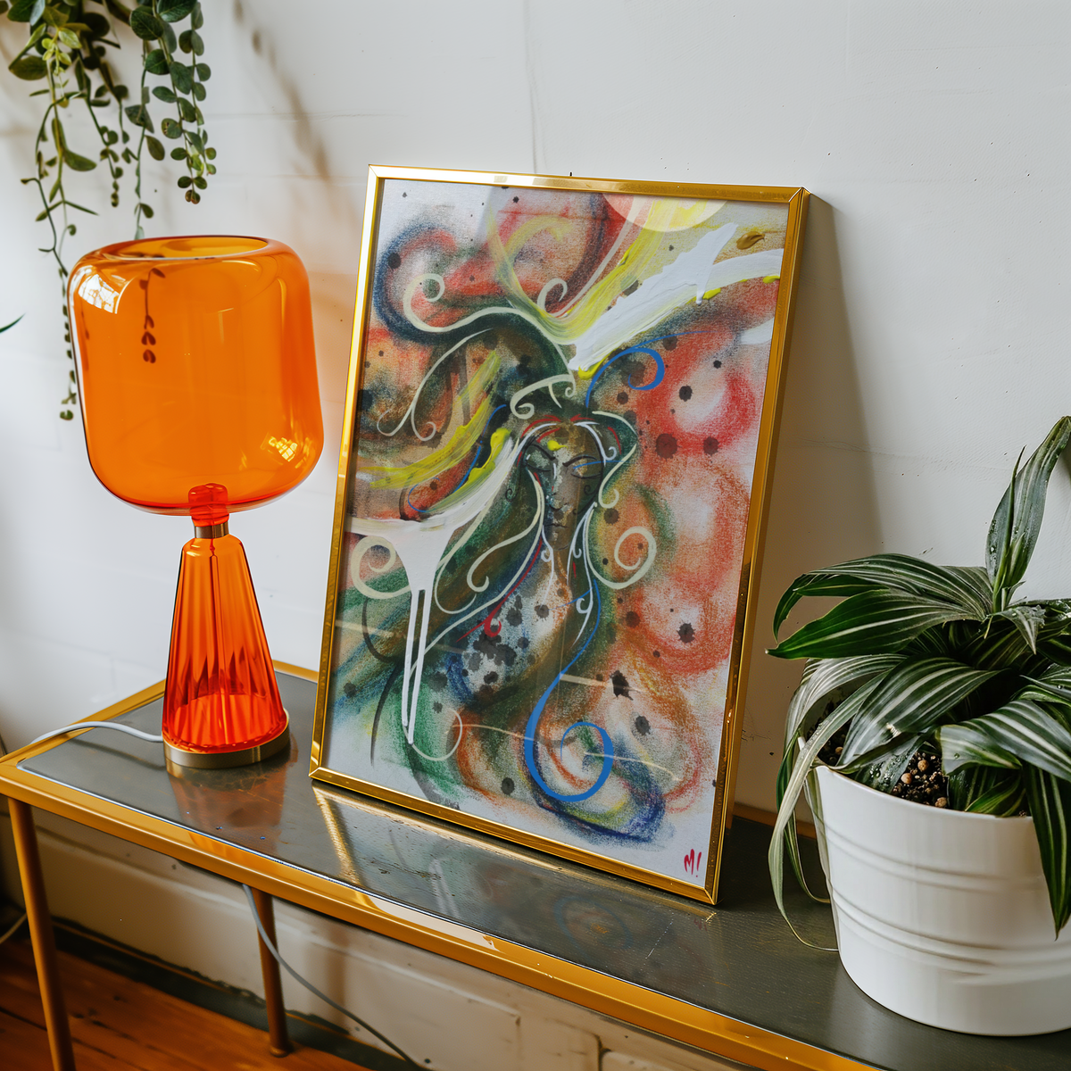Small Peace Within art print on a table