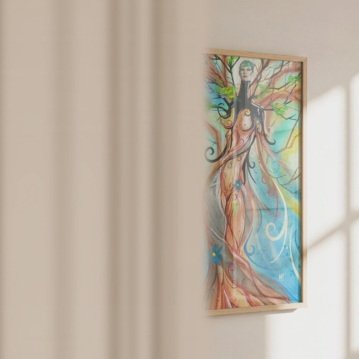 Video of the L'arbre woman and nature art print by Monty
