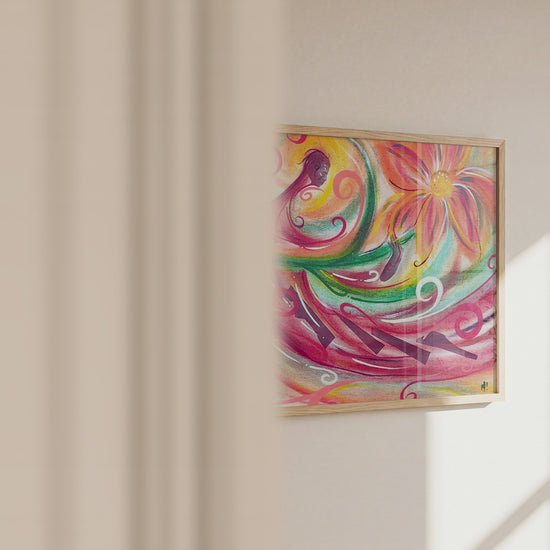 Video of the Fleur floral woman art print by Monty
