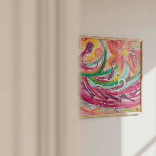 Video of the Fleur floral woman art print by Monty