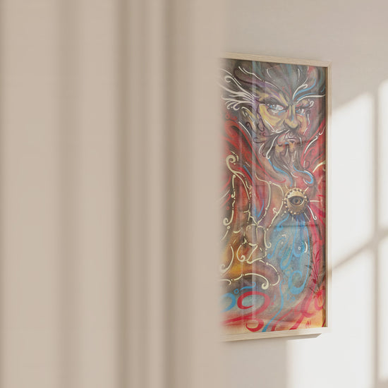 Video of the Strange mixed media art print on a wall