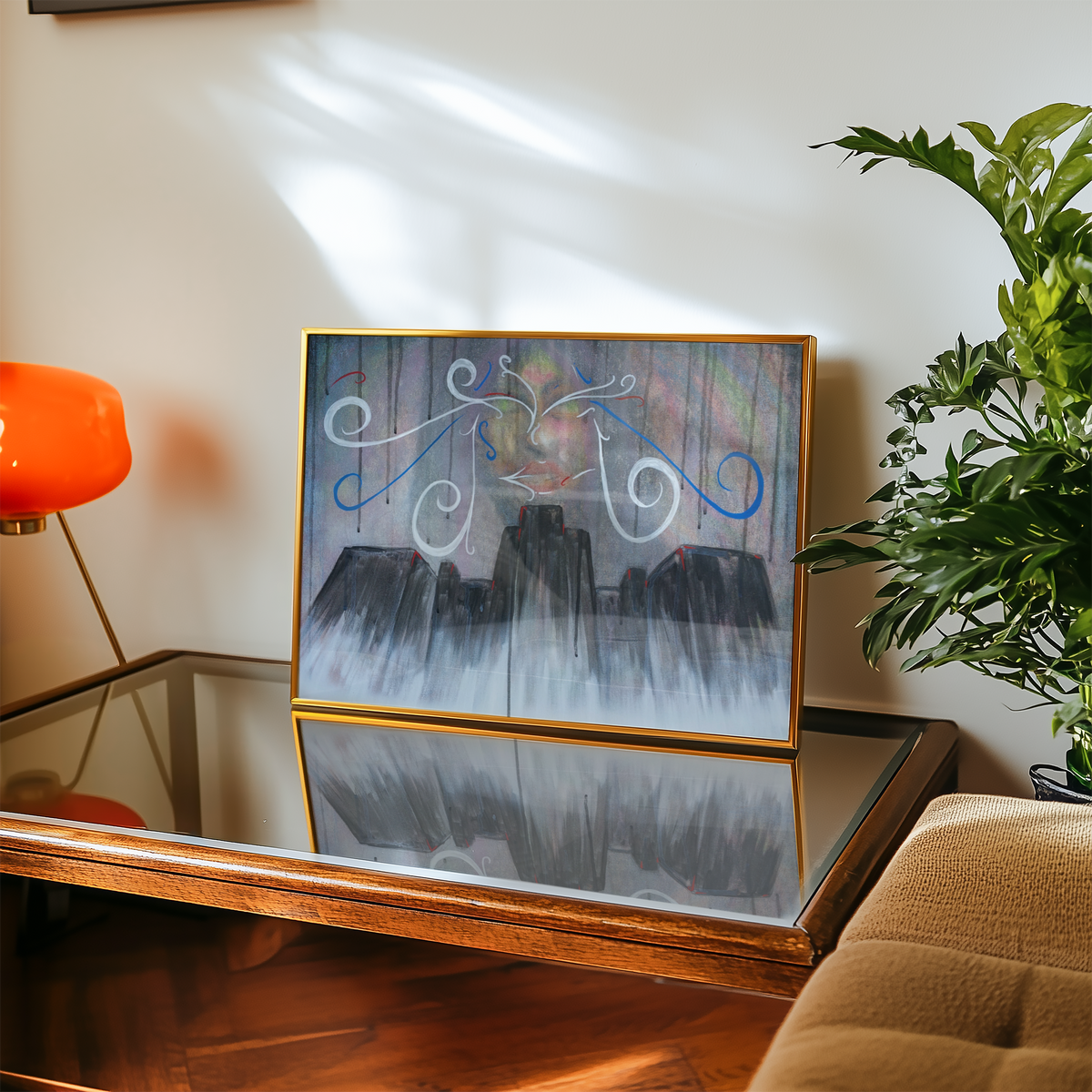 Small Scars art print by Monty on a table