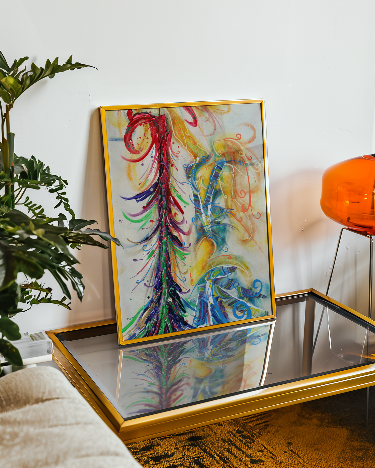 Small She Creates art print by Monty on a table