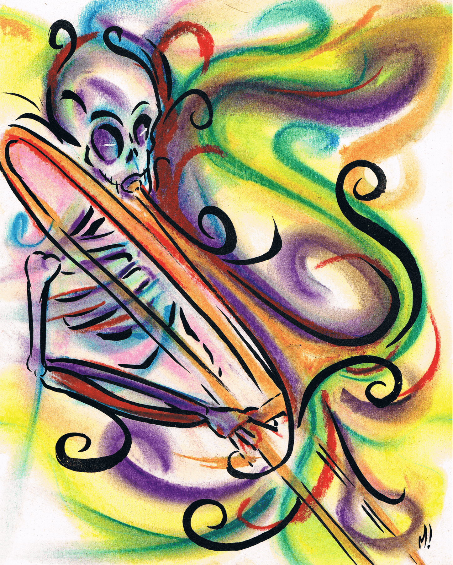 Skeleton Trombone - Canvas Print - Monty! - Monty!