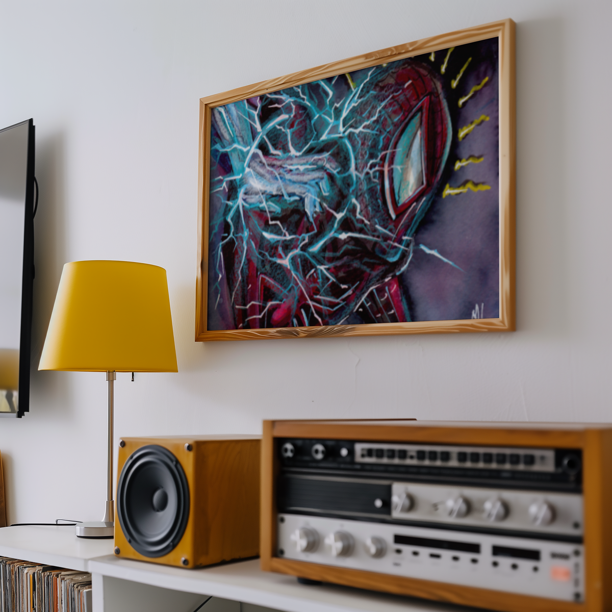 Medium punk comic wall art print by Monty