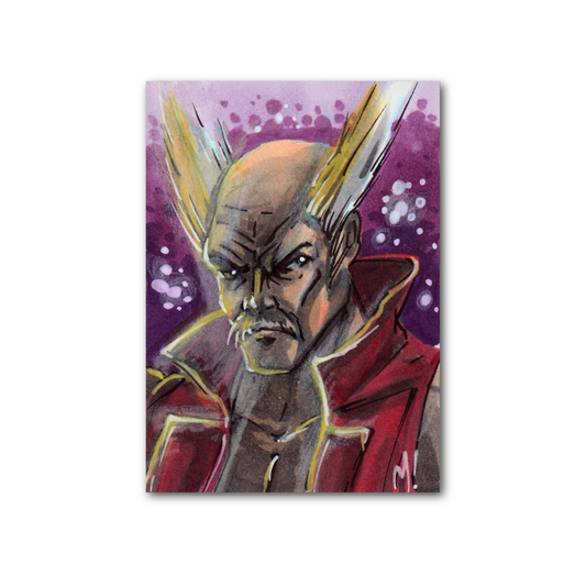 Full scale of Tekken sketch card 